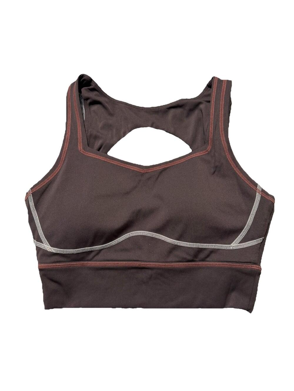 Buffbunny Sports Bra Strappy Brown Gym Athletic Padded Size Medium